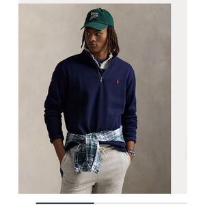 Polo Ralph Lauren Navy Blue Mockneck Sweatshirt‎ 1/4 Zip Pullover Xlarge Xl Mens